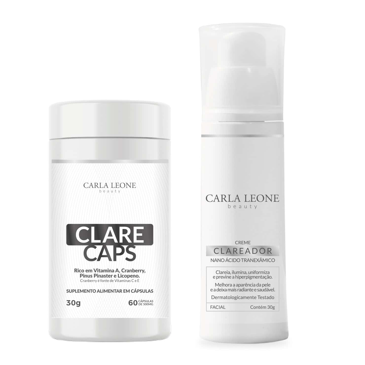 Kit Suplemento Clarecaps + Clareador Facial Carla Leone