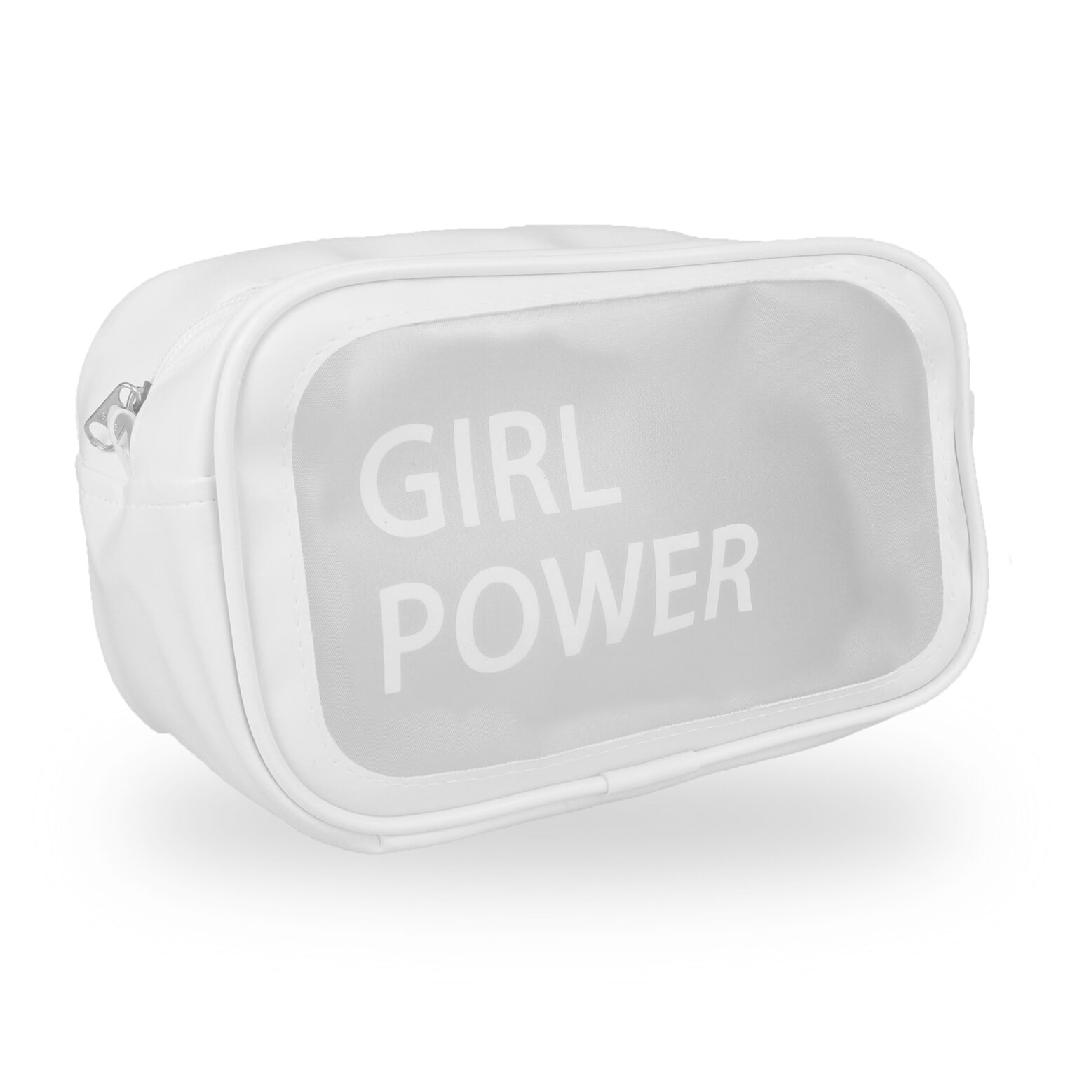 Necessaire Girl Power Branca com Transparência - Crystal Blur Case
