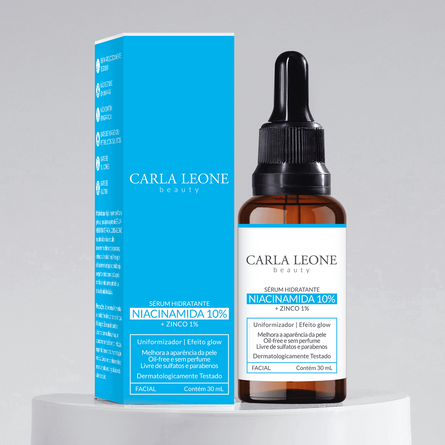 Sérum Hidratante Facial Niacinamida 10% + Zinco 1% Carla Leone 30ml